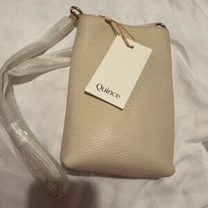 Quince Beige Leather Crossbody Bag